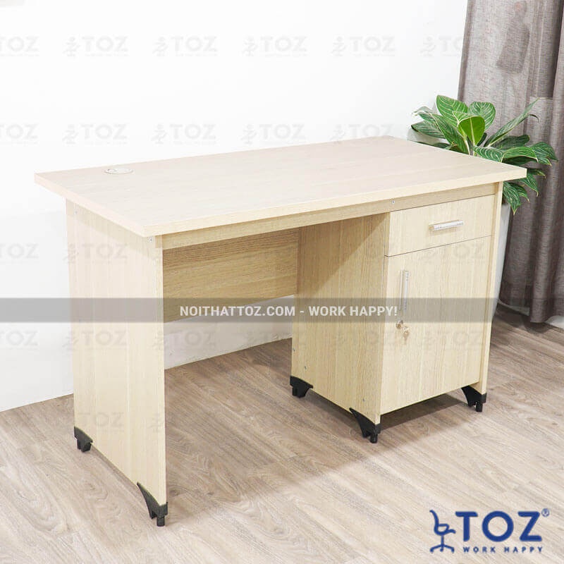 Bàn gỗ văn phòng TOZ 1,2 x 0,6m, bàn làm việc tại nhà có hộc ngăn kéo - BHS03