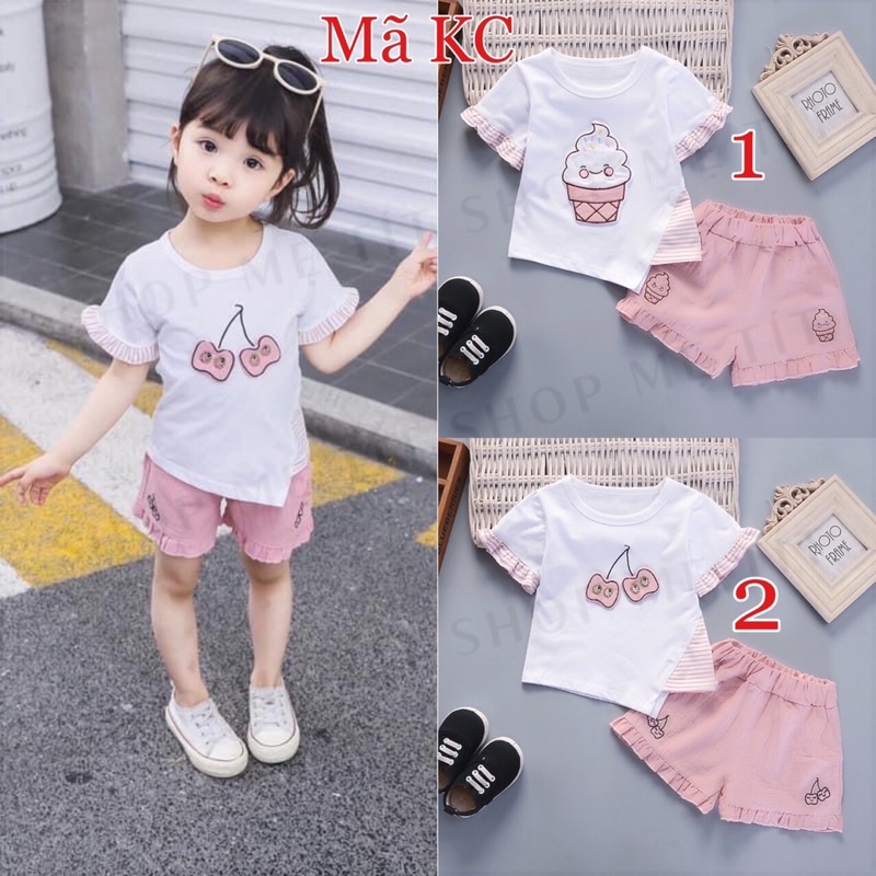 Bộ Kem - Cherry xinh xắn cho bé gái