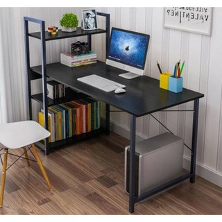 Bàn làm việc đa năng liền kệ BLV104-đen