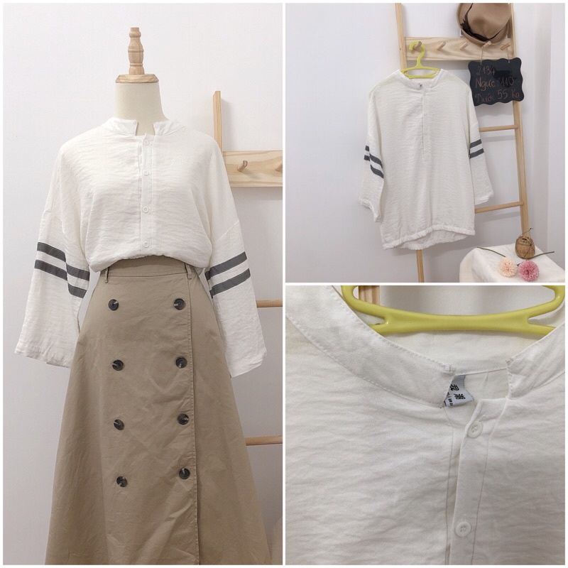 Áo xô trắng vin trắng dưới 60 kg