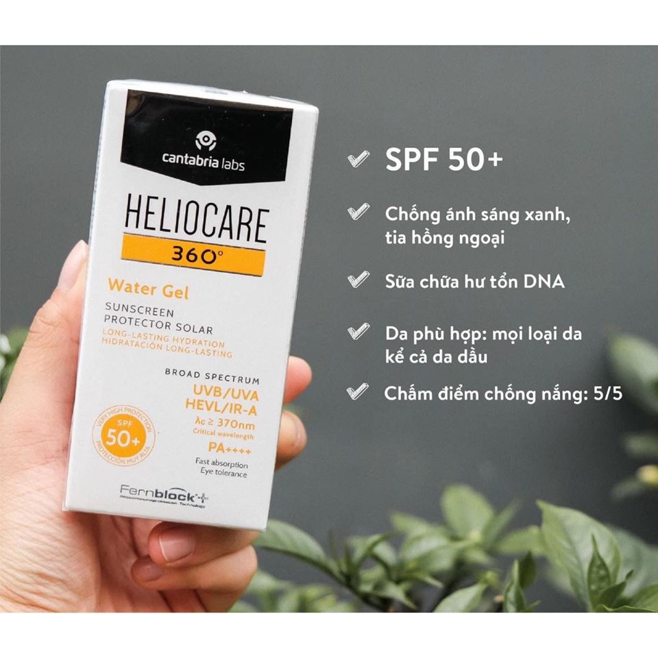 Kem chống nắng Heliocare 360° Water Gel SPF50+ 50ml (Bill US)