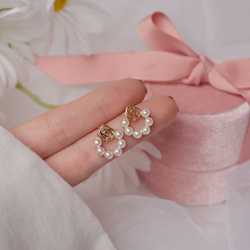 Bông Tai Dạng Hạt Tròn Nữ Tính Phong Cách Hàn Quốc Peachy