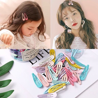 Kẹp tóc màu trơn hình giọt nước nhiều màu dễ thương