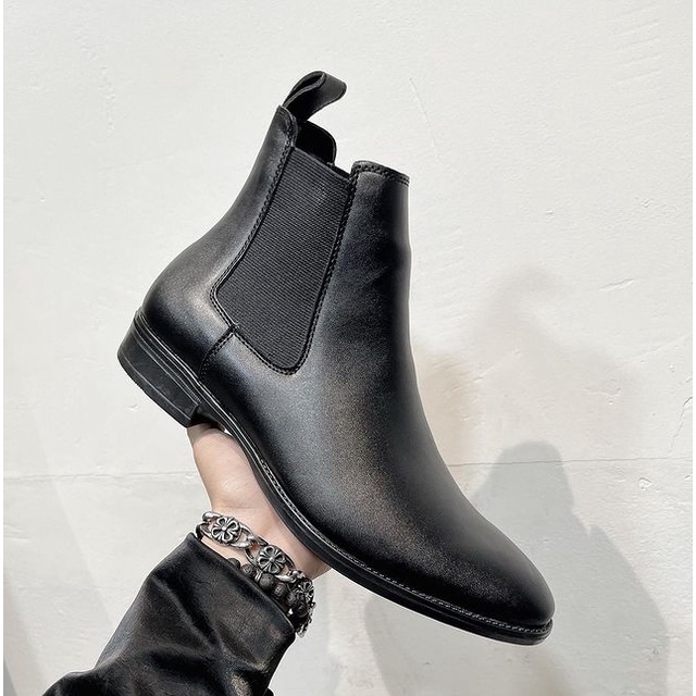 Chelsea boots nam da bò màu đen thời trang