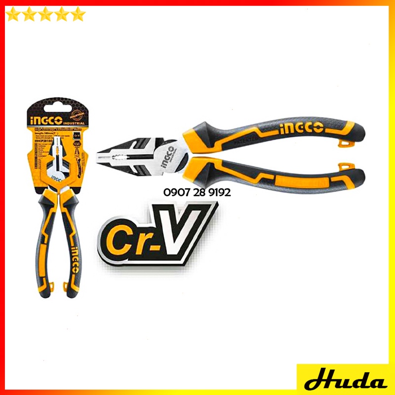 Kềm răng điện 7&quot; 8&quot; 9.5'' cao cấp lực nhẹ Total Ingco kìm thép Cr-V tay cầm cách điện tuốt dây cắt cáp nhổ đinh POI