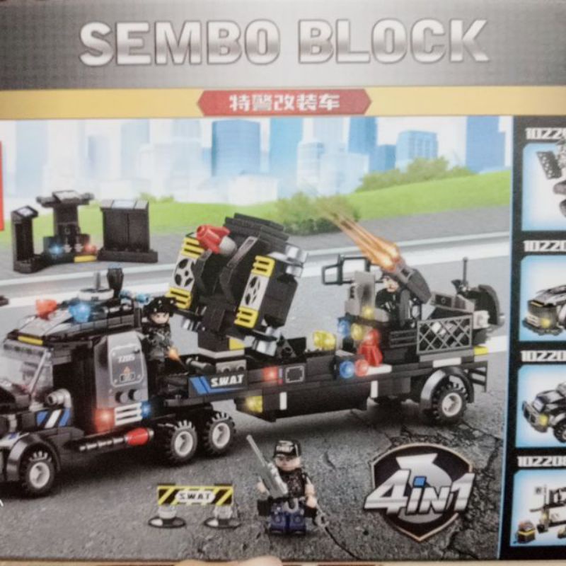 BỘ ĐỒ CHƠI LEGO XẾP HÌNH THÔNG MINH SWAT SEMBO BLOCK