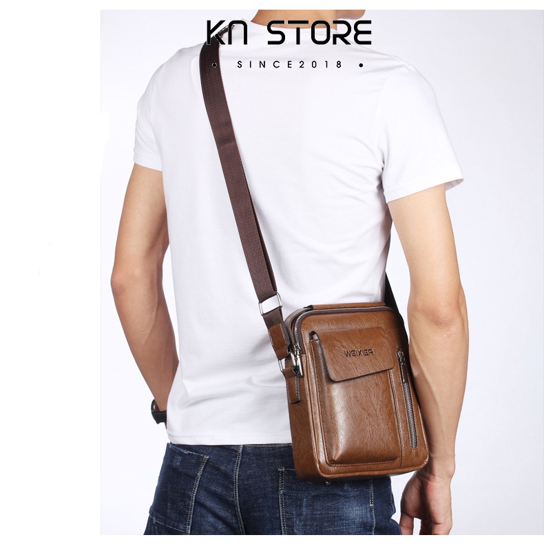 Túi Đeo Vai, Túi Đeo Hông Da PU, Túi Đeo Chéo Cao Cấp Nhiều Ngăn Tiện Lợi Thời Trang Nam Phong Cách KN STORE