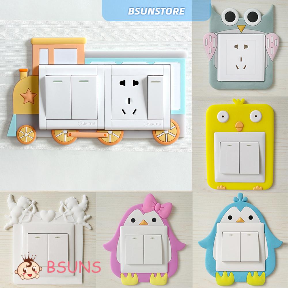 Miếng dán có dạ quang thiết kế dễ thương sáng tạo để trang trí ổ công tắc điện cho gia đình