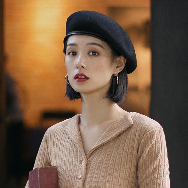 ✨Lụa C'Cuộc Sống❤️Mũ Beret Bằng Da Phong Cách Anh Quốc Thời Trang Thu Đông Cá Tính Cho Nữ