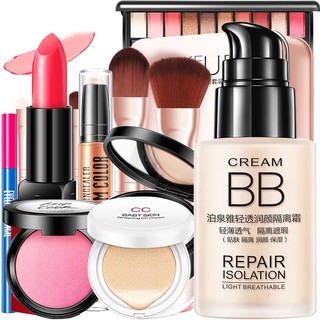 Set trang điểm mặt đầy đủ +phấn má hồng +cọ trang điểm