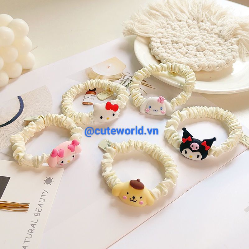 Dây Buộc Tóc Hình Động Vật Mèo Chó Thỏ Sanrio