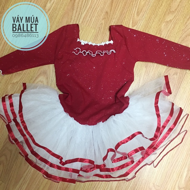 Váy múa ballet tay lỡ 5 tầng (có sỉ từ 5c)