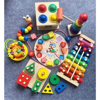 Đồ chơi gỗ thông minh_ combo đồ chơi 6 -7 món