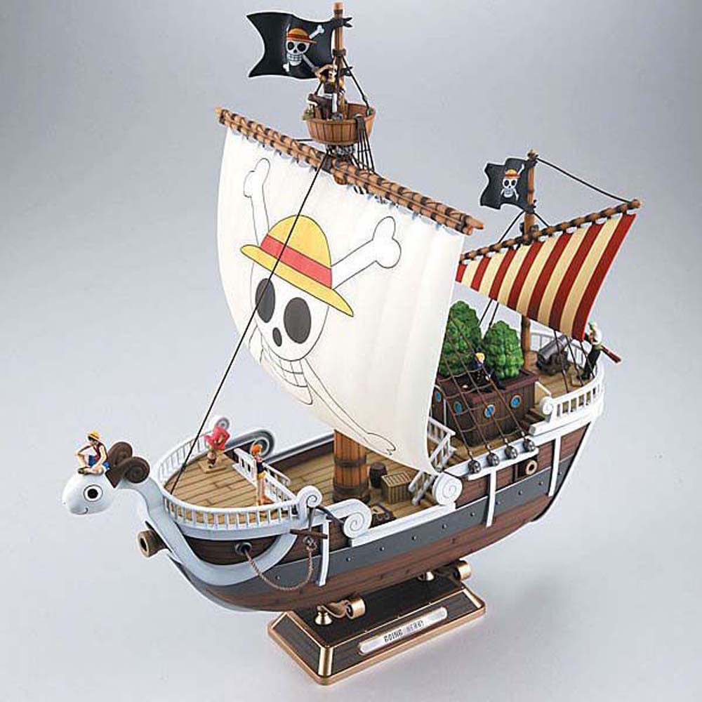 IVANES Anime Monkey D Luffy Miniature Action Figures Pirate Ship Model Christmas Gift Collection Model Thousand Sunny PVC Toys Boat Meryl Boat Model Toy