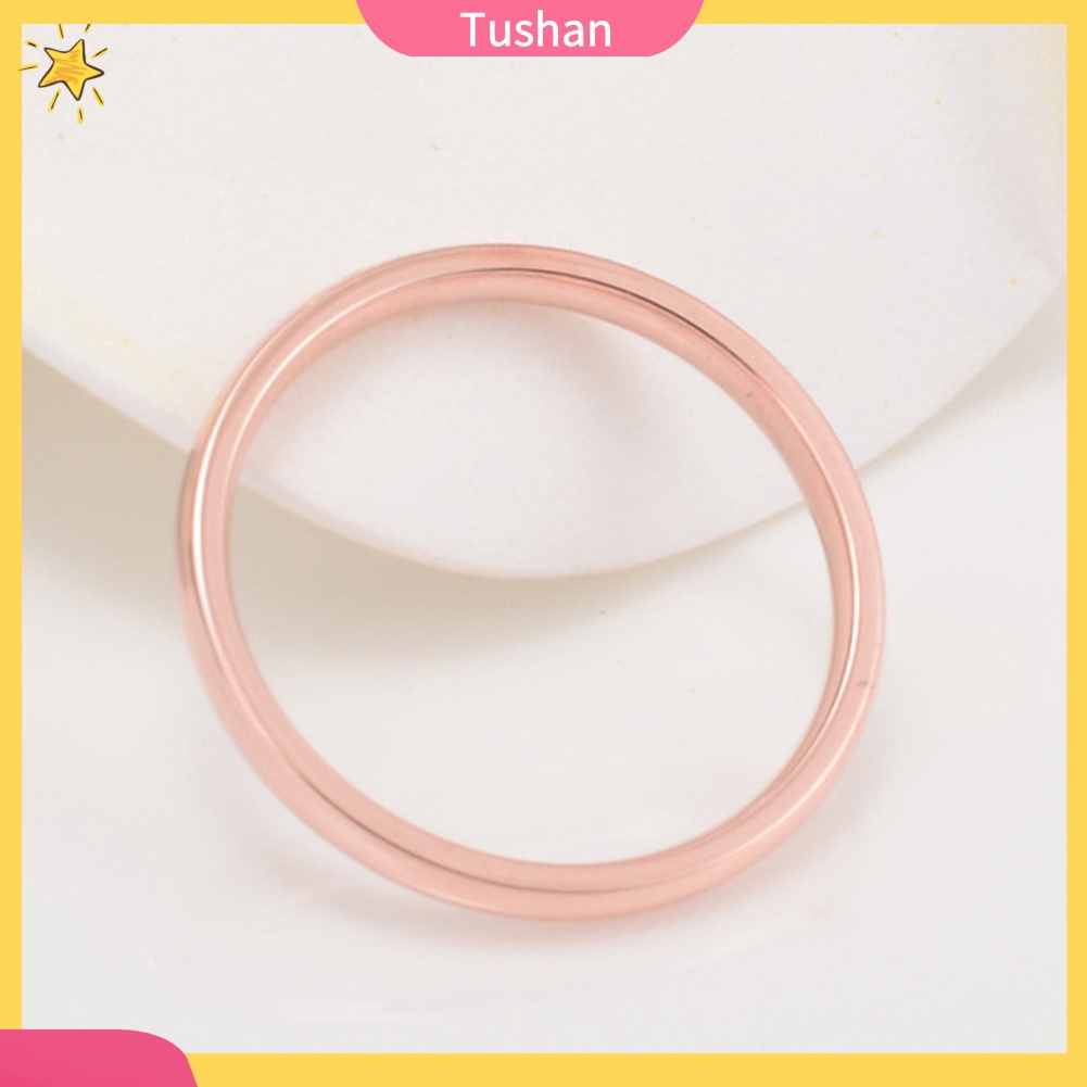 Nhẫn thép titan bóng đơn giản thời trang cho nữ