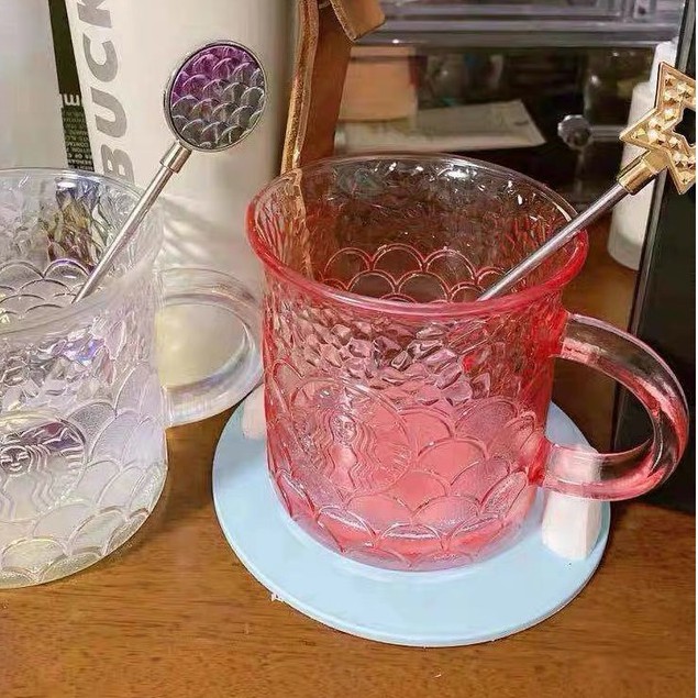 Ly cốc thủy tinh STARBUCKS Mermaid Hồng Dung tích 355ml