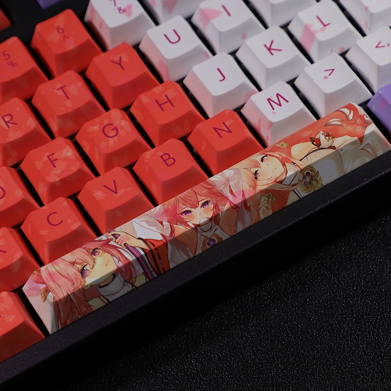 Yae Miko Keycap Cherry Profile Genshin Impact Theme Anime PBT Dye Thăng hoa Bàn phím cơ học Keycaps