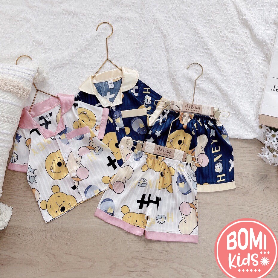 [ 6kg - 20kg] Đồ Bộ Pijama Chất Vải Lụa Cao Cấp mềm mịn cho bé