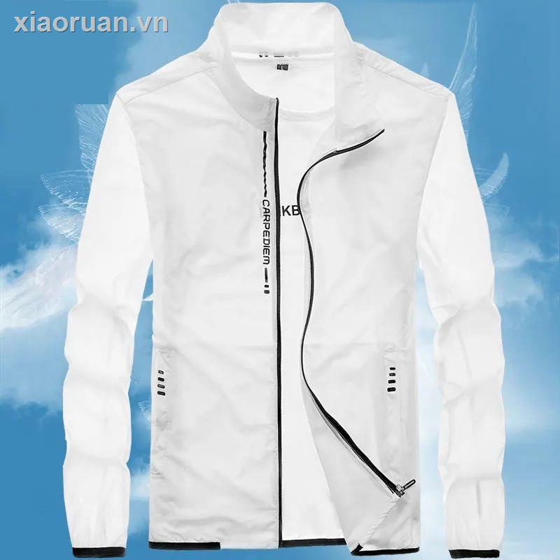 Áo khoác thể thao nam bằng lụa lạnh siêu mỏng thoáng khí chống tia UV bảo vệ khỏi tia UV1
