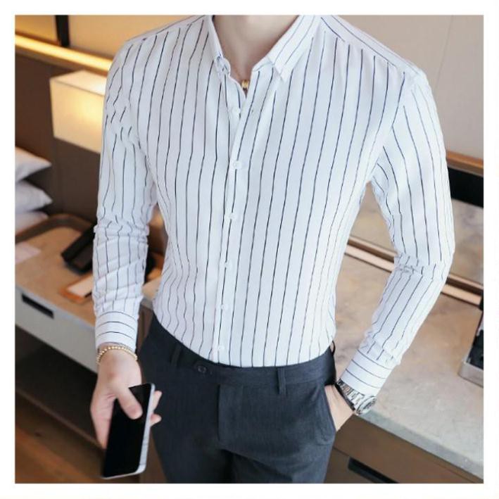 Áo sơ mi - Áo sơ mi nam kẻ đẹp -  Kiểu dáng slimfit ôm vừa vặn trẻ trung, phong cách, chất vải lụa mềm mịn, mặc thích | BigBuy360 - bigbuy360.vn