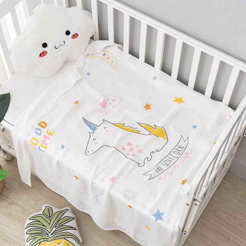 Chăn lụa Annie Baby ⚡️FREESHIP⚡️ Chăn Lụa Cotton Aden Siêu Mềm Mát (KT: 1m1x1m1)