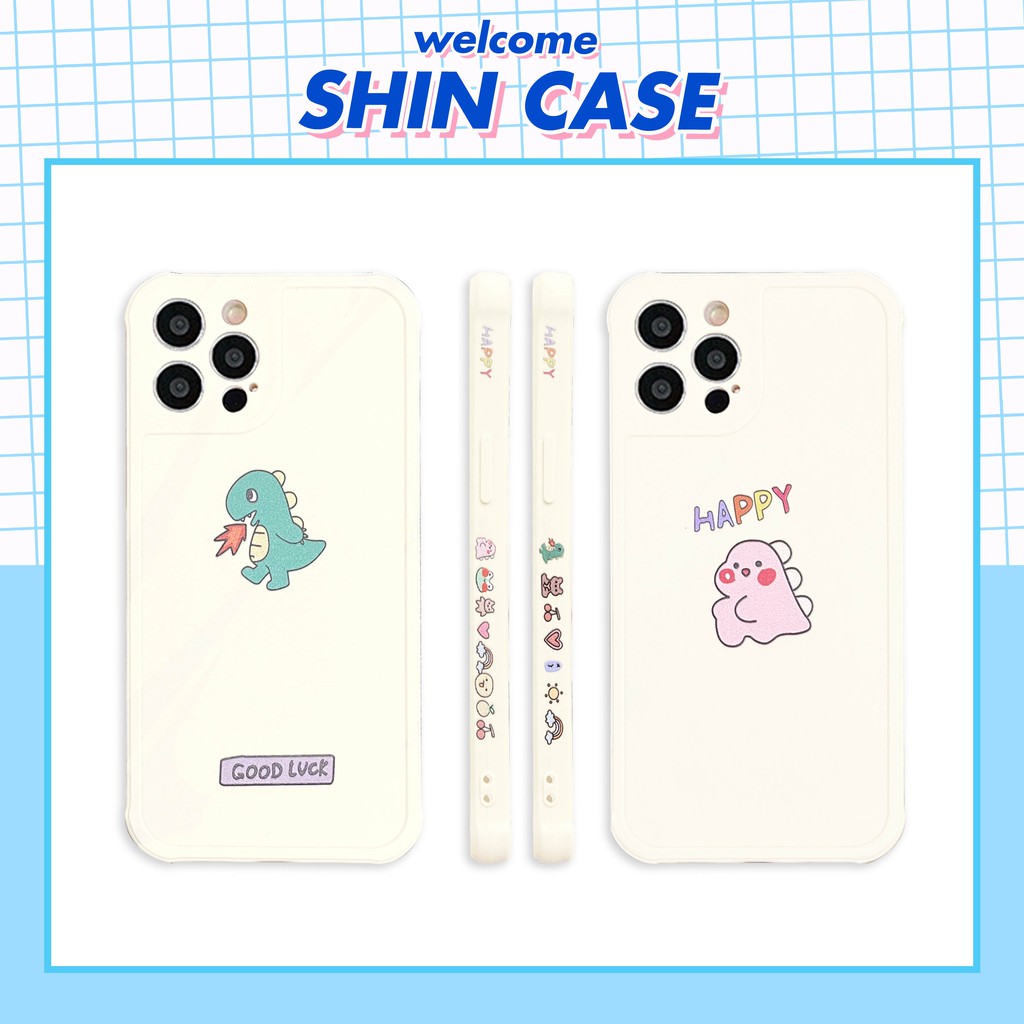 Ốp lưng iphone T-Rex happy cạnh vuông in hình viền 5/5s/6/6plus/6s/6splus/7/7plus/8/8plus/x/xs/11/12/pro/max/plus/promax | BigBuy360 - bigbuy360.vn