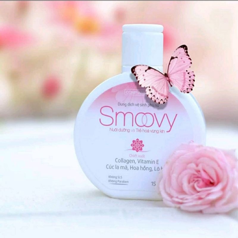 Dung dịch vệ sinh phụ nữ Smoovy dưỡng ẩm làm hồng giảm ngứa ngăn mùi Hàng Nhập Chính Hãng