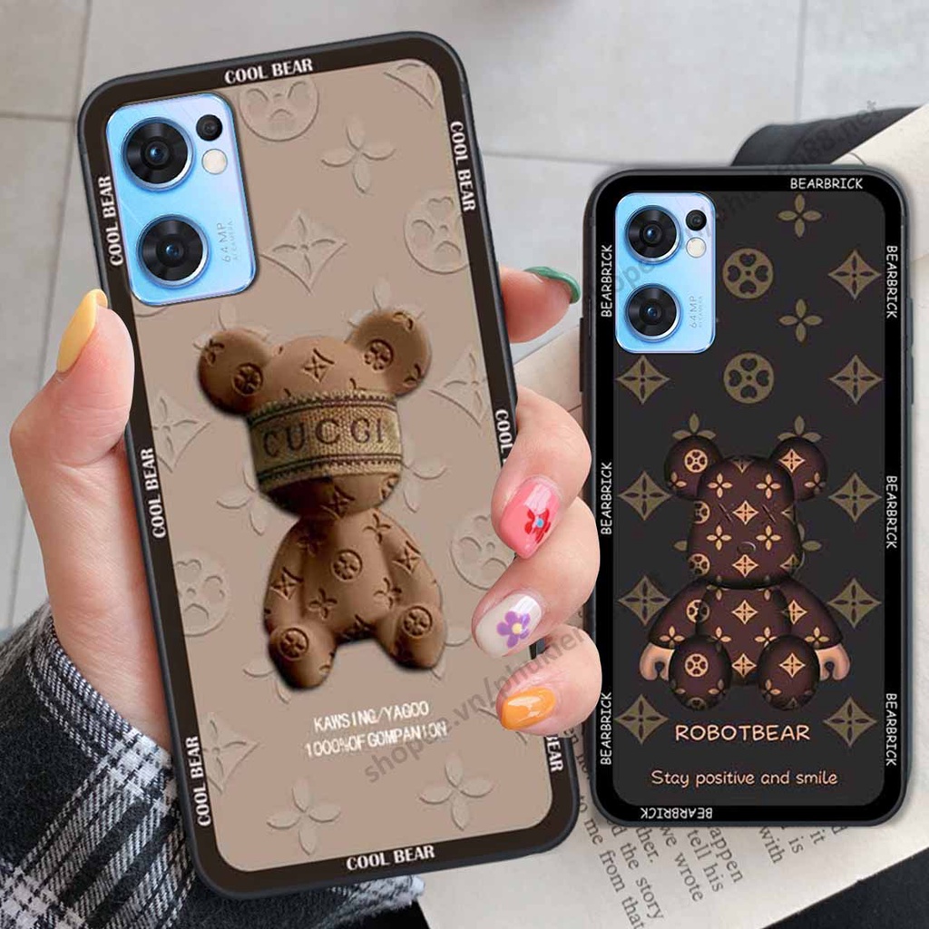 Ốp Oppo Reno7 / Reno7 Z 5G / Reno 7 bear, k@ws thương hiệu phong cách ốp lưng thời trang cao cấp