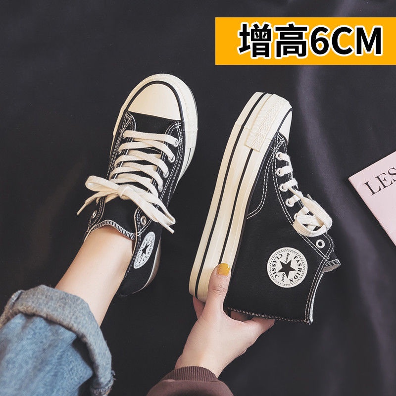 Giày Thể Thao Cổ Cao Đế Dày 6Cm Thời Trang Cho Nữ