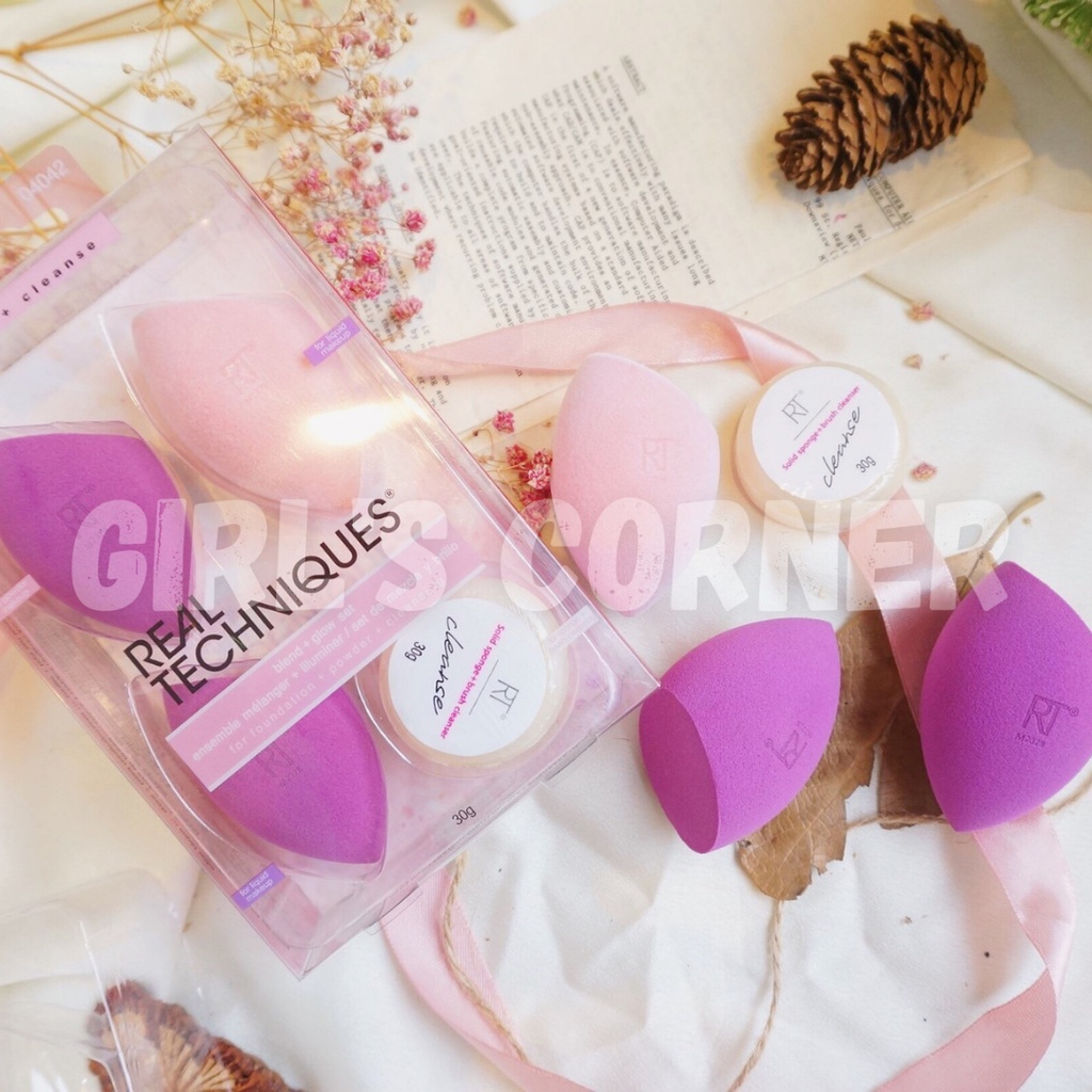 Set 3 mút Real Techniques Blend + Glow và Solid