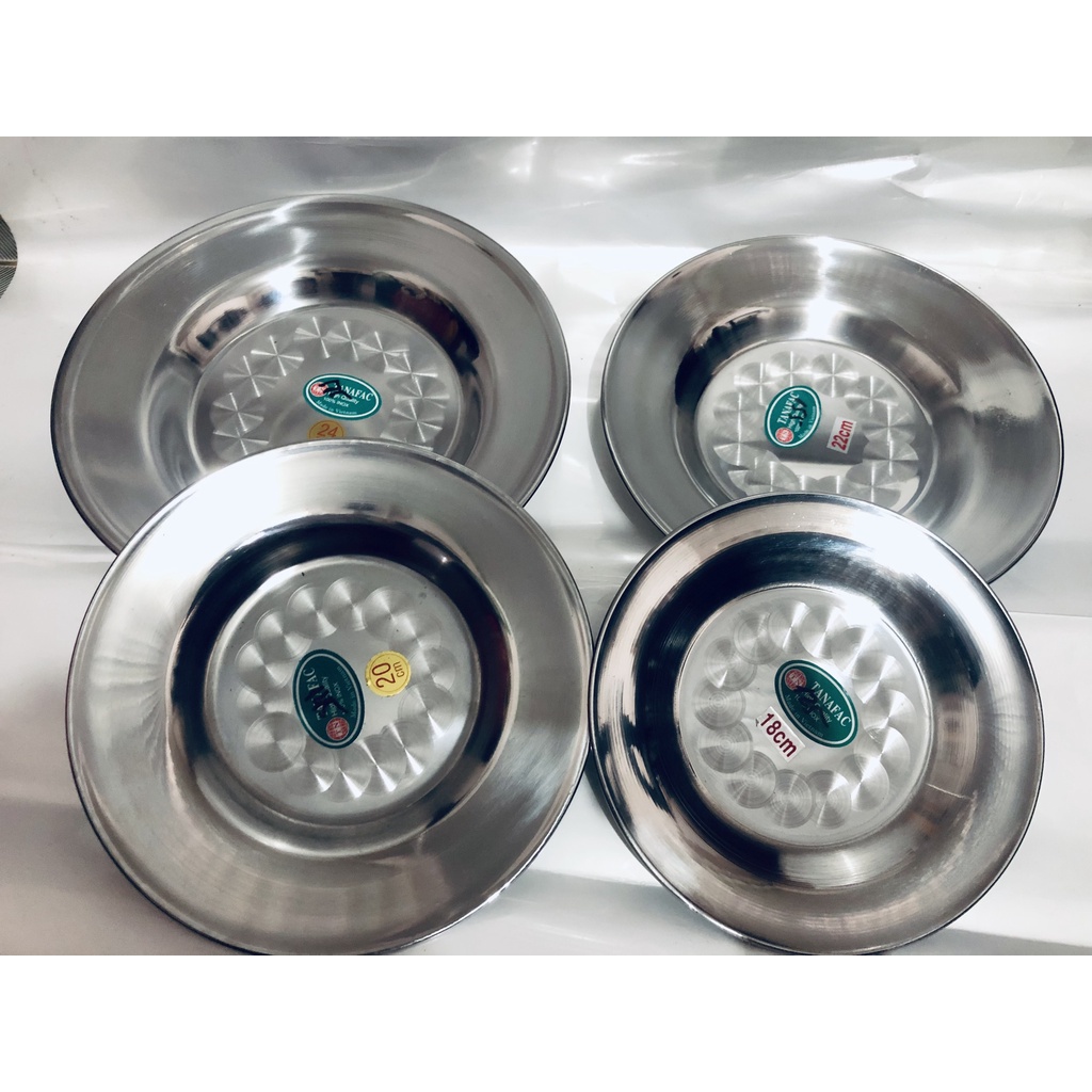 [Giá Sỉ] Dĩa Inox Tròn Đáy Cạn Tanafac