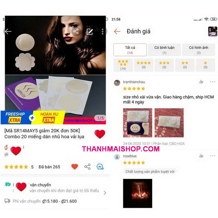 Combo 20 miếng dán nhũ hoa vải lụa Nippless DAN006x2 hình hoa, hình tròn