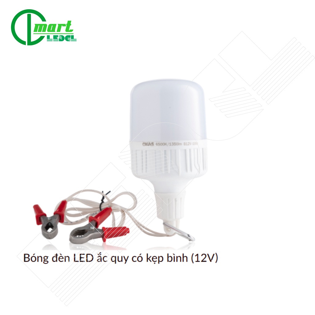 ✅ Bóng Đèn LED Ắc Quy Có Kẹp Bình 12V  OKAS