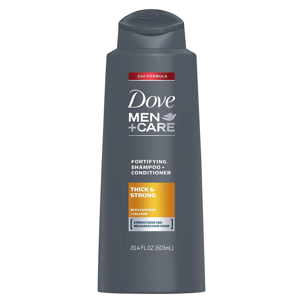 Dầu gội & xả nam Dove Men+Care 2 in 1 Shampoo and Conditioner Thick & Strong 603ml (Mỹ)