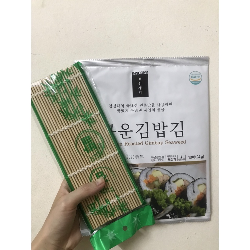 Combo Rong Biển Cuộn Cơm 10 lá 24g + 01 Mành tre tròn (tiết kiệm 2k)