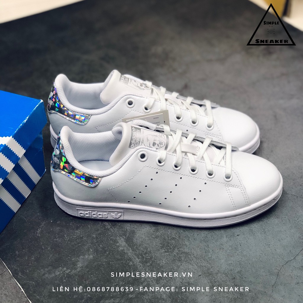 Giày Adidas Stan Smith Diamond FREESHIP Giày Adidas Nữ Chính Hãng - Stan Smith Gót Kim Cương Chuẩn Auth [EE8