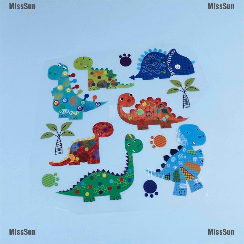 (Hàng Mới Về) Miếng Dán Ủi Lên Quần Áo Hình Khủng Long Dễ Thương