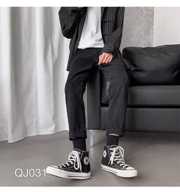 QJ031 - QUẦN JEAN BAGGY NAM ĐEN XÃ LAI | BigBuy360 - bigbuy360.vn