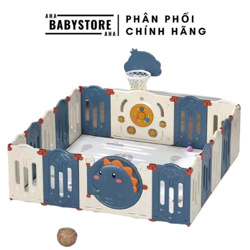 Bộ quây 9BABY cũi gấp gọn hình khủng long cho bé - MÀU XANH