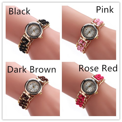 Đồng Hồ Analog Máy Quartz Dây Bện Đính Đá Thời Trang | BigBuy360 - bigbuy360.vn