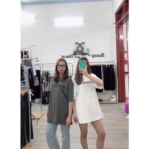 Áo thun nam nữ tay lỡ unisex ESSEN form rộng oversize basic tee phông cotton bốn màu trắng nâu xám đen cực dễ phối đồ | BigBuy360 - bigbuy360.vn