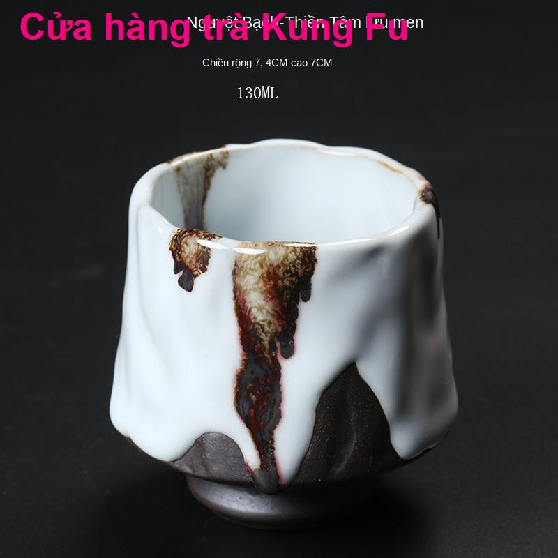 Thủ công Nhật Bản Tách trà bằng gốm cổ điển Ru Lò Kung Fu Bộ đồ uống đá Bát Lớn Master Cup Bán buôn đơn lẻ