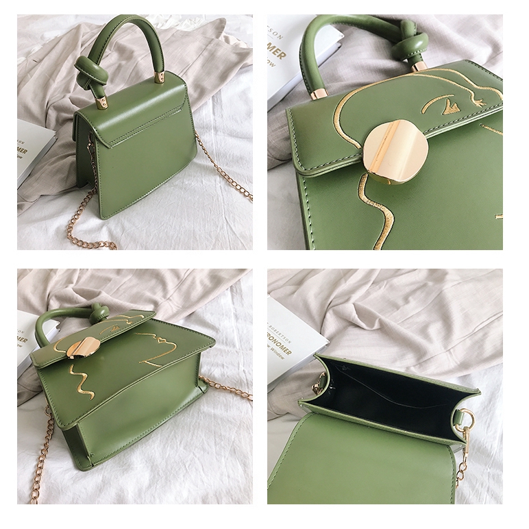 Túi Đeo Chéo Vai Họa Tiết Thêu Thời Trang Có 3 Màu Kích Thước 21 * 16 * 8CM