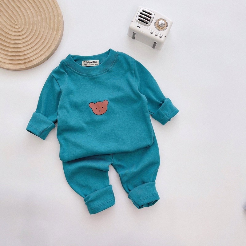 BỘ DÀI TAY IN HÌNH GẤU SIÊU ĐẸP CHO BÉ