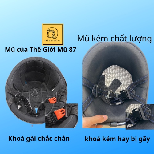 Nón bảo hiểm nửa đầu One Piece có kèm kính, hàng chính hãng khóa đỏ, xốp ép nhiệt chắc chắn, Thế Giới Mũ 87