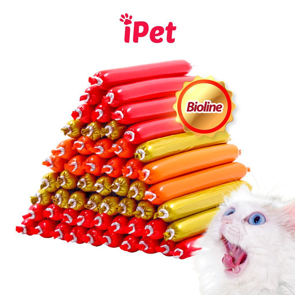 binbin KEWQ 🌭 Xúc Xích Cho Chó Mèo Hamster Thú Cưng Dinh Dưỡng Giàu Vitamin, Đạm Bioline - iPet shop 3 15 vb14s