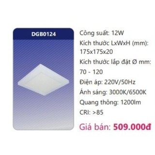 Đèn Led Panel cảm biến 18W DGB0184