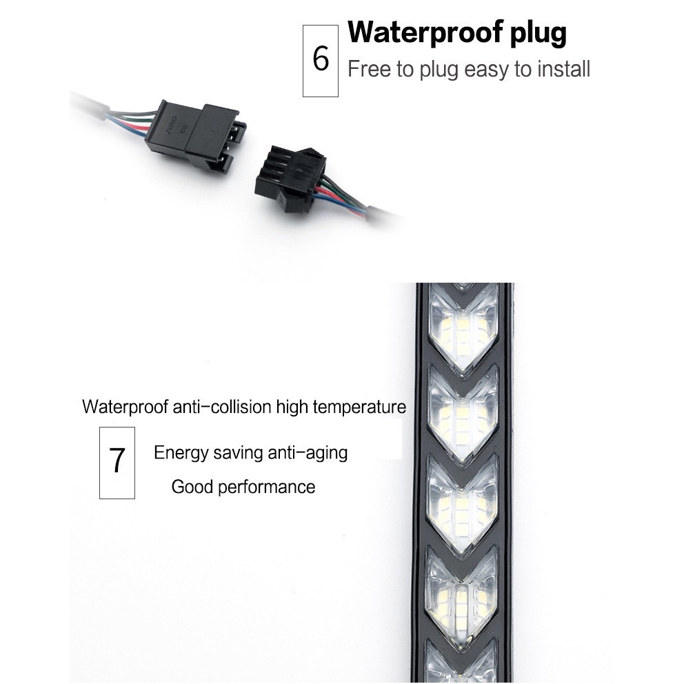 Set dải đèn LED DRL chạy ban ngày nhiều màu sắc dành cho xe hơi
