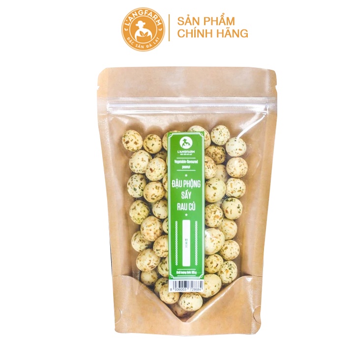 Đậu phộng sấy rau củ L'angfaarm, 135g, hũ, mẫu nắp nhôm