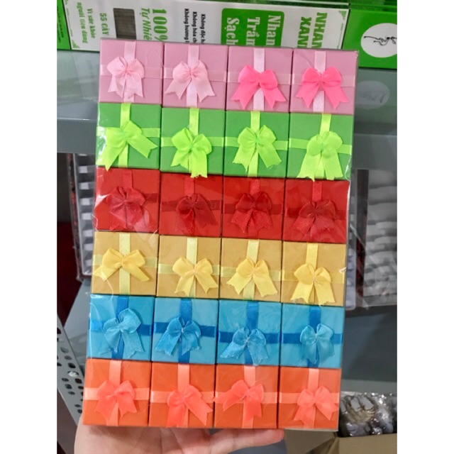 24 Hộp đựng nhẫn sơ ri đựng quà đựng nhẫn đựng trang sức  size 3,5x2,5cm (màu ngẫu nhiên) | BigBuy360 - bigbuy360.vn